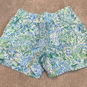 Lilly Pulitzer Blue and Green High Waist Shorts